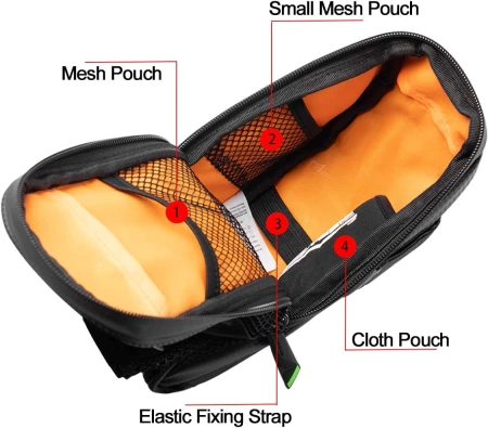 Rockbros C7-1 wasserdichte Fahrradtasche mit Sattelbefestigung 1,5l - Schwarz