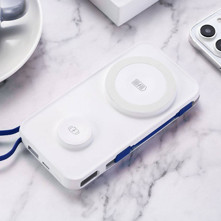 3MK Powerbank PastelUp 10,000mAh 22.5W z Magsafe + ładowanie Apple Watch biały