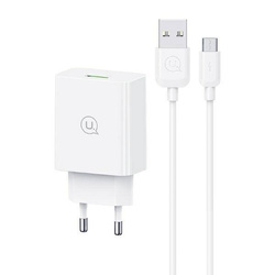 USAMS Zestaw szybkiego ład. Micro 2a 1m Fast Charging biały/white SC series(CC083)