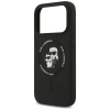 Karl Lagerfeld Silicone Karl&Choupette Ring MagSafe Case for iPhone 17 Pro - Black