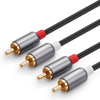 Ugreen kabel przewód stereo audio wideo 2 RCA 2x Cinch 5m szary (10520)