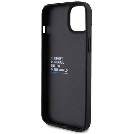 Etui BMW Leather Carbon na iPhone 15 Plus - czarne