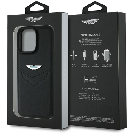 Etui Aston Martin HC Leather Victory      Design do iPhone 16 Pro Max czarny