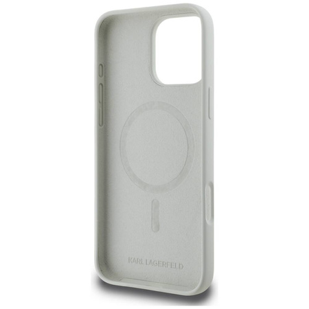 Case IPHONE 16 PRO Karl Lagerfeld Silicone Double Heads&Circle MagSafe beige