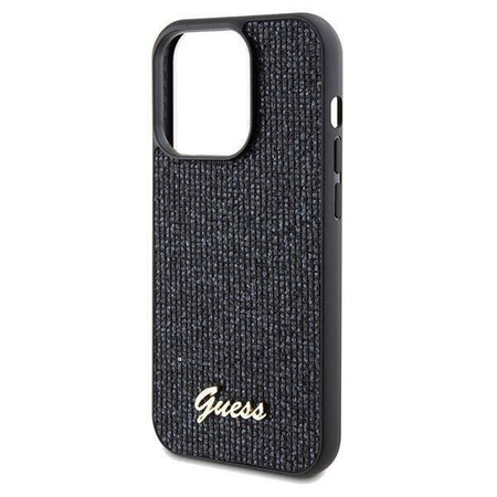 Guess nakładka do iPhone 14 Pro 6,1&quot; GUHCP14LPMSDGSK HC PU DISCO SCRIPT METAL czarna
