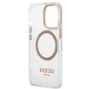 Oryginalne Etui IPHONE 13 PRO MAX Guess Hard Case Metal Outline Magsafe złote