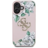Guess Grained Roses Big 4G Logo iPhone 16 Hülle - Rosa