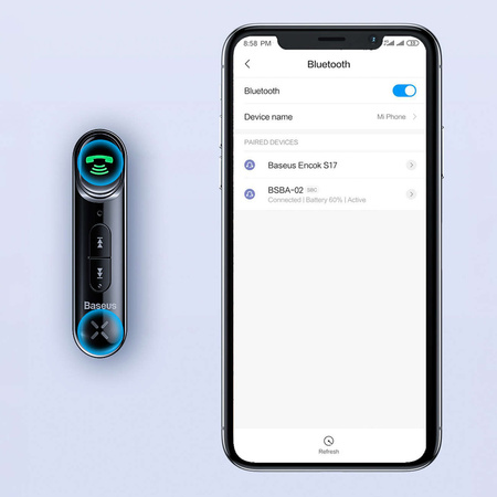 Bluetooth-AUX-Sender Baseus BSBA-02 (Overseas Edition) – schwarz