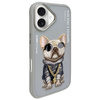 Nimmy etui iPhone 16 6.1" szary/gray      Glasses Cool Dog