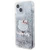 Hello Kitty Liquid Glitter Charms Kitty Head case for iPhone 14 - silver