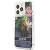 Guess GUHCP13LLFLSB iPhone 13 Pro / 13 6.1 &quot;blau / blaues Hardcase Flower Liquid Glitter