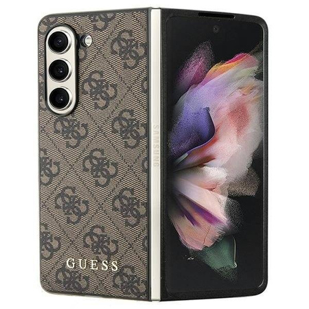 Oryginalne Etui SAMSUNG GALAXY Z FOLD 5 Guess Hardcase 4G Charms Collection (GUHCZFD5GF4GBR) brązowe