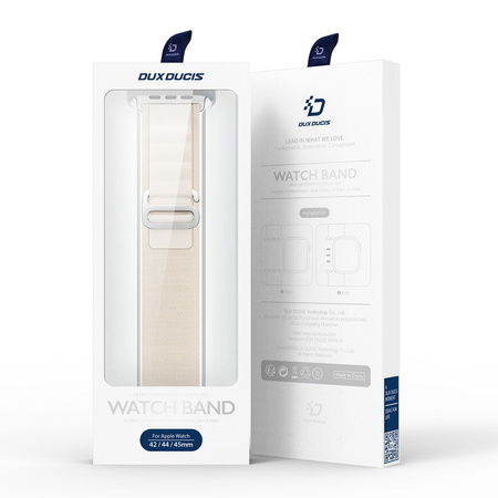 Sport-Schnallenarmband für Apple Watch 8/7/6/SE/5/4/3/2/1 (41, 40, 38 mm), Dux Ducis Armband GS-Version – Weiß