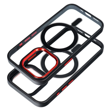 Futerał Color Edge Mag Cover kompatybilny z MagSafe do IPHONE 15 PLUS czarno czerwony