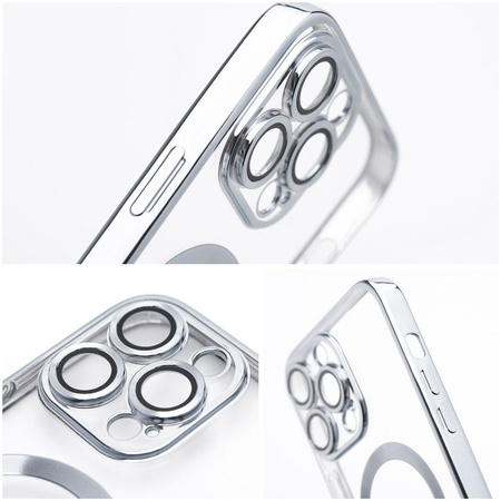 Futerał Electro Mag Cover kompatybilny z MagSafe do IPHONE 15 PLUS srebrny