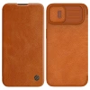 Nillkin Qin Leder Pro Hülle iPhone 14 Plus Kamera Cover Holster Cover Flip Case Braun
