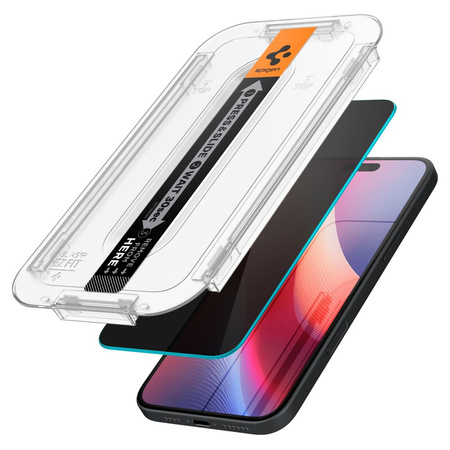 GEHÄRTETES GLAS Spigen GLAS.TR „EZ FIT“ 2ER-PACK IPHONE 15 DATENSCHUTZ
