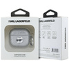 Oryginalne Etui APPLE AIRPODS 4 Karl Lagerfeld Cover Monogram Choupette Head srebrne