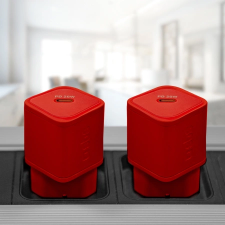 SBS TETRGAN1C20R 20W GaN Wall Charger with Power Delivery - Red