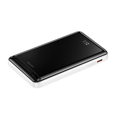 Baseus Magnetic Bracket powerbank z bezprzewodowym ładowaniem MagSafe 10000mAh 20W Overseas Edition biały (PPCX000202) + kabel USB Typ C Baseus Xiaobai Series 60W 0,5m