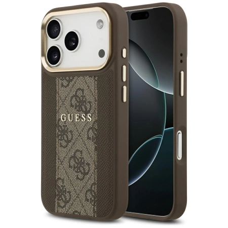 Guess 4G Stripe MagSafe case for iPhone 17 Pro - brown