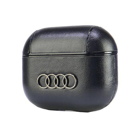 Original Case APPLE AIRPODS 3 Audi Leather Big Logo Cover (AU-AP3-GT/D3-BK) black