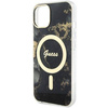Guess, GUHMP14MHTMRSK iPhone 14 Plus 6,7" schwarz/schwarzes Hardcase Golden Marble MagSafe