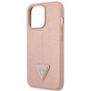 Oryginalne Etui IPHONE 14 PRO Guess Hardcase Saffianotriangle Logo (GUHCP14LPSATLP) różowe
