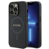 Original Handyhülle IPHONE 14 PRO Guess Hardcase Saffiano MagSafe (GUHMP14LPSAHMCK) schwarz
