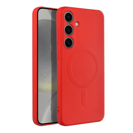 Futerał Silicone Mag Cover kompatybilny z MagSafe do SAMSUNG S24 PLUS czerwony