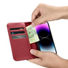 iCarer Wallet Case 2in1 iPhone 14 Pro Max Leder Flip Cover Anti-RFID rot (WMI14220728-RD)