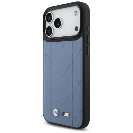 Etui BMW M Quilted Logo MagSafe na iPhone 17 Pro Max - niebieskie