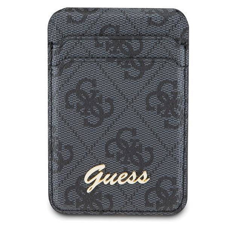 Oryginalne Etui IPHONE Z MAGSAFE Guess Wallet Card Slot Stand MagSafe 4G Classic Logo (GUWMSHG4SHK) czarne