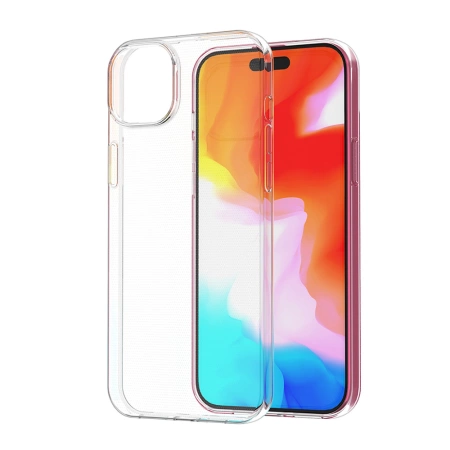 iPhone 15 Plus case from the Ultra Clear series in transparent color