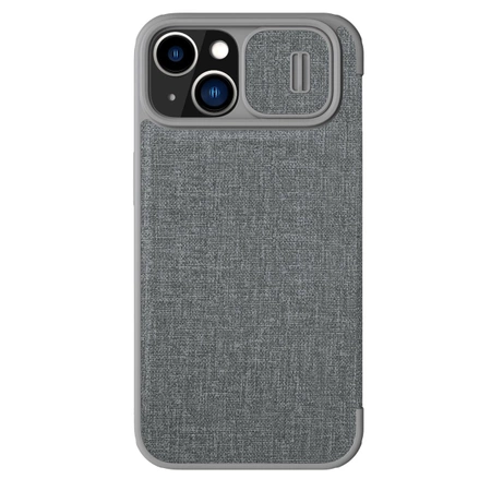 Nillkin Qin Cloth Pro Case Case for iPhone 14 Plus Camera Cover Holster Cover Flip Case Gray