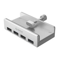 HUB 4-portowy montowany na zacisk USB-A 3.0 - srebrny