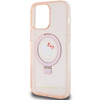 Etui Hello Kitty Ring Stand Glitter Electrop Logo MagSafe na iPhone 15 Pro Max - różowe