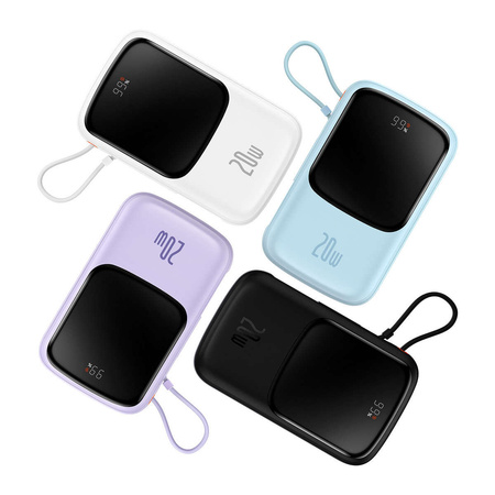 Powerbank 10000 mAh 20 W Baseus Qpow Pro Overseas Edition + USB C 3A Kabel – Schwarz