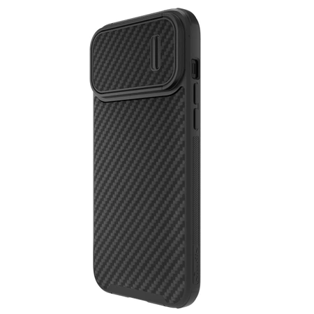 Nillkin Synthetic Fiber S Case iPhone 14 Pro Hülle mit Kameraabdeckung, schwarz