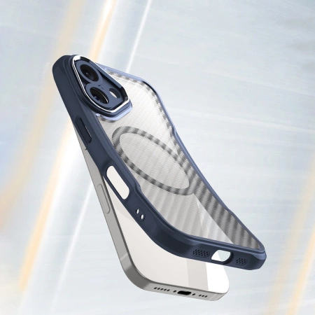 Leading Series MagSafe Silikonhülle für iPhone 16 Plus – blau