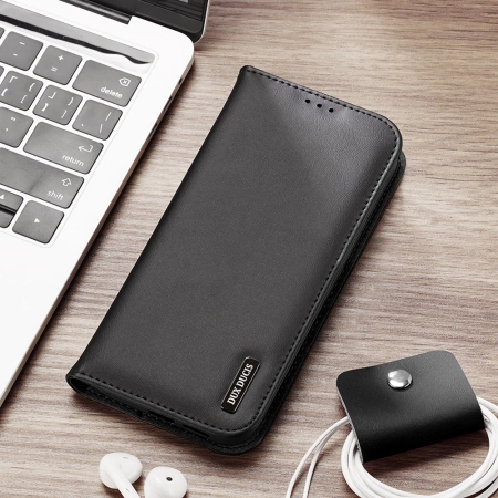 Dux Ducis Hivo Samsung Galaxy S25 Edge Case with Flip and RFID Protection - Black