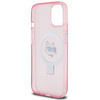 Karl Lagerfeld KLHMP15SHMRSCHP iPhone 15 6,1&quot; rosa/rosa Hardcase Ringständer Choupette Head MagSafe