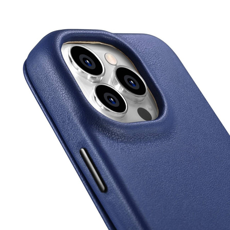 iCarer CE Premium Leather Folio Case for iPhone 14 Pro Max Flip Magnetic MagSafe Blue (WMI14220716-BU)