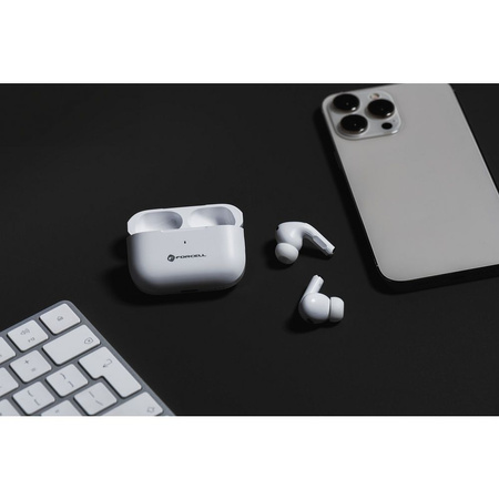 FORCELL F-AUDIO słuchawki bezprzewodowe / bluetooth stereo TWS Master PRO białe