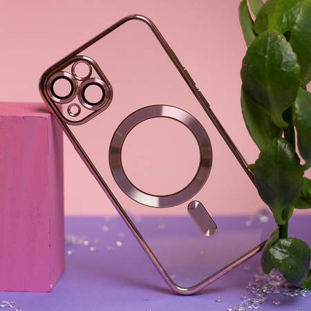 Nakładka Color Chrome Mag do iPhone 16 6,1&quot; różowo-złota