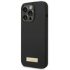 Guess Silicone Logo Plate MagSafe - Etui iPhone 14 Pro (czarny)