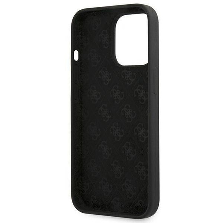 Guess GUHMP13XLSLMGBK iPhone 13 Pro Max 6,7 &quot;schwarz / schwarz Hardcase Silikonschrift Gold Logo