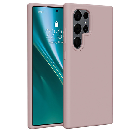 Nakładka Etteri Silicone Case do Samsung Galaxy S24 Ultra jasnoróżowa