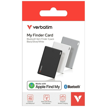 Verbatim My Finder Card Bluetooth czarny srebrny biały/black silver white - urządzenie do śledzenia 3szt MYFCR-03BSW 32141