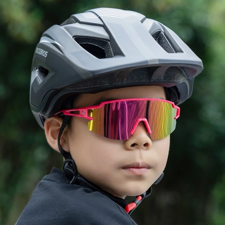Rockbros Kinder-Fahrradbrille, polarisiert, UV-Schutz, Weiß